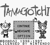 Tamagotchi title screen for GameBoy